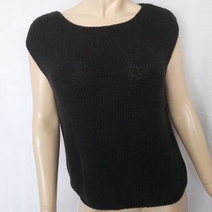 ROSANNA XL Black Sleeveless Knit Tank Top Sweater